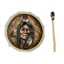 30cm Grosse Schamanentrommel Indianer Feder Haar...