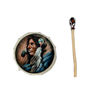 30cm Grosse Schamanentrommel Indianer Gemalt Rahmentrommel Bodhran Drum Djembe