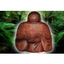 15cm Happy Buddha Holz Lachende Budda Figur Braun Glücksbringer Asien China