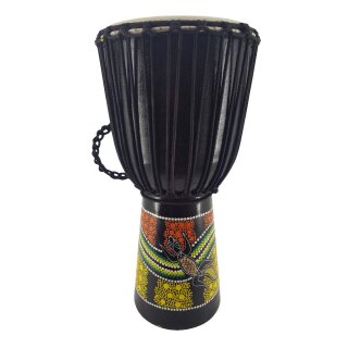 40cm Profi Djembe Trommel Bongo Drum Buschtrommel Percussion Motiv Buntes Muster Gecko Bemalt -  ( Für Kinder ab 6 Jahren und Anfänger )
