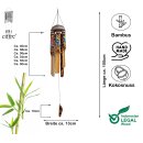 Windspiel Bambus Klangspiel Kokosnuss Vogel Bunt Bemalt
