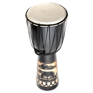 50cm Djembe Trommel Bongo Elefant Schwarz A1