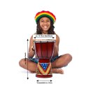 30cm Djembe Trommel Bongo  Bunt Bemalt
