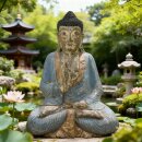 62cm Holzbuddha Buddha Holz Handarbeit Betender Vitarka Mudra