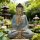 62cm Holzbuddha Buddha Holz Handarbeit Betender Vitarka Mudra