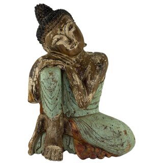 60cm Holzbuddha Buddha Holz Handarbeit Schlafender Tibet Style