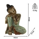 60cm Holzbuddha Buddha Holz Handarbeit Schlafender Tibet...