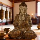 62cm Holzbuddha Buddha Holz Handarbeit Betender Vitarka Mudra
