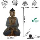 60cm Holzbuddha Buddha Holz Handarbeit Betender Vitarka...