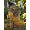 60cm Holzbuddha Buddha Holz Handarbeit Schlafender Tibet Style