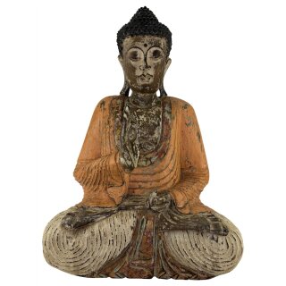 60cm Holzbuddha Buddha Holz Handarbeit Betender Vitarka Mudra