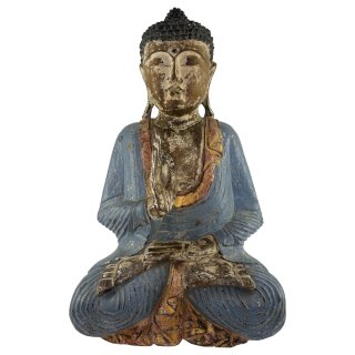 60cm Holzbuddha Buddha Holz Handarbeit Betender Vitarka Mudra