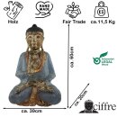 60cm Holzbuddha Buddha Holz Handarbeit Betender Vitarka...