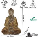 60cm Holzbuddha Buddha Holz Handarbeit Meditiation Tibet...