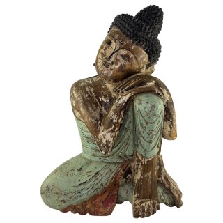 60cm Holzbuddha Buddha Holz Handarbeit Schlafender Tibet Style
