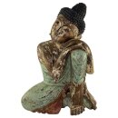 60cm Holzbuddha Buddha Holz Handarbeit Schlafender Tibet...
