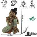 60cm Holzbuddha Buddha Holz Handarbeit Schlafender Tibet...