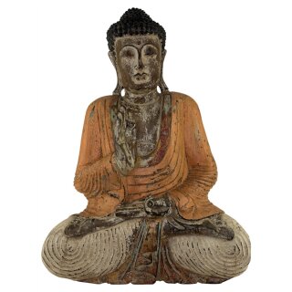 60cm Holzbuddha Buddha Holz Handarbeit Betender Vitarka Mudra