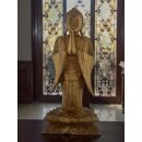60cm Holzbuddha Buddha Natur Holz Handarbeit Meditation Añjali Mudra