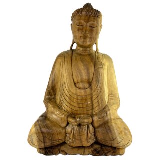 62cm Holzbuddha Buddha Natur Holz Handarbeit Meditation Tibet Style