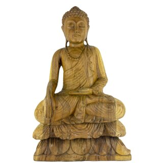 62cm Holzbuddha Buddha Natur Holz Handarbeit Meditation Betender