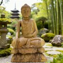 62cm Holzbuddha Buddha Natur Holz Handarbeit Meditation Betender