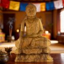62cm Holzbuddha Buddha Natur Holz Handarbeit Meditation Betender