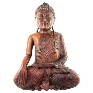 60cm Holzbuddha Buddha Braun Holz Handarbeit Meditation Betender