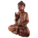 60cm Holzbuddha Buddha Braun Holz Handarbeit Betender Vitarka Mudra