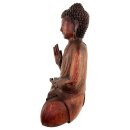 60cm Holzbuddha Buddha Braun Holz Handarbeit Betender Vitarka Mudra