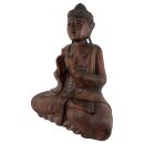 60cm Holzbuddha Buddha Braun Holz Handarbeit Meditation Doppelhand Geste
