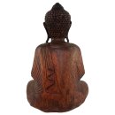 60cm Holzbuddha Buddha Braun Holz Handarbeit Meditation Doppelhand Geste