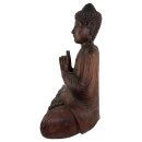 60cm Holzbuddha Buddha Braun Holz Handarbeit Meditation Doppelhand Geste