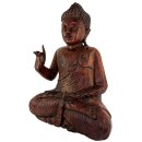 60cm Holzbuddha Buddha Braun Holz Handarbeit Betender Abhaya Mudra