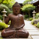 60cm Holzbuddha Buddha Braun Holz Handarbeit Betender Abhaya Mudra