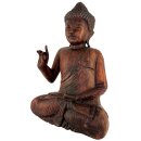 60cm Holzbuddha Buddha Braun Holz Handarbeit Betender Abhaya Mudra