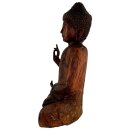 60cm Holzbuddha Buddha Braun Holz Handarbeit Betender Abhaya Mudra