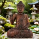 60cm Holzbuddha Buddha Braun Holz Handarbeit Betender Abhaya Mudra